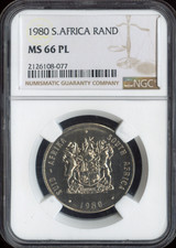 1980 South Africa 1 Rand NGC MS66 PL Quality