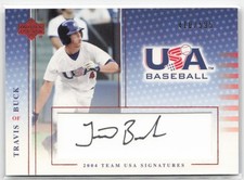 2005 Upper Deck USA Baseball #S-40 Travis Buck Signatures Black /595