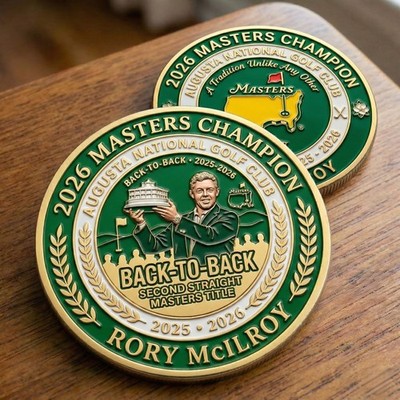 Rory McIlroy 2026 Masters Champion Coin Back-To-Back Second Straight Title Medal