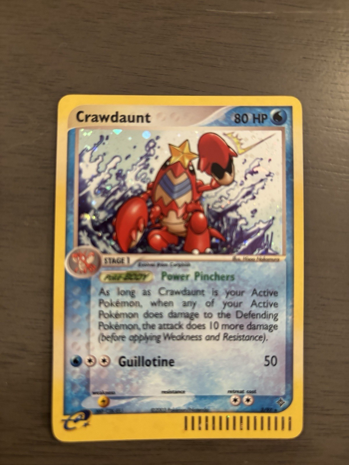 Pokémon TCG Crawdaunt Dragon Holo Rare Card 3/97