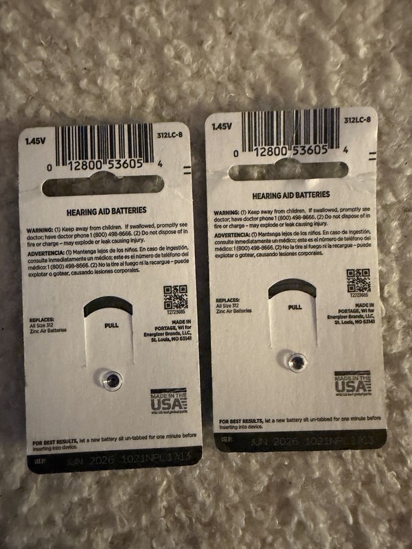 32 batteries 4/8pks Rayo vac Size 312 Air Hearing Aid Batteries 1.45V 4 eight p