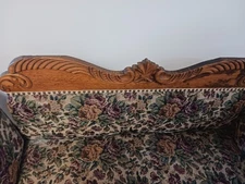 Rare Eastlake Victorian Oak Chaise Lounge Fainting Couch Sofa/Fold Out Bed