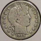 Silver Half Dollar - Barber - 1915-S (Partial Liberty)