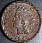 1889 INDIAN HEAD CENT - AU UNC - With LIBERTY & Near 4 DIAMONDS - AU UNC