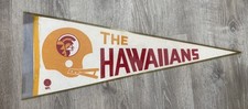 WFL The Hawaiians Vintage Defunct Items Pennant 1974 White 2 Bar
