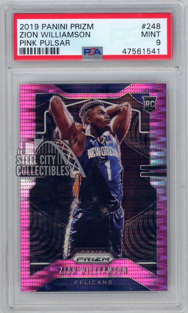 Zion Williamson 2019-20 Panini Prizm Pink Pulsar Rookie Card PSA 9 Mint 19/42