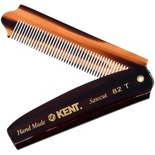 Kent 82T 4" Handmade Folding Pocket Comb for Men, Fine Tooth Hair Comb Straighte