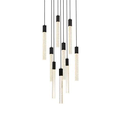 Elegant Lighting Weston 9-Light Modern Metal and Crystal Pendant in Black - Picture 4 of 8