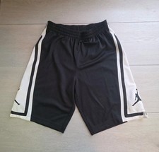 Jordan Boys Athletic Basketball Shorts Size Large L 12-13 Yrs Black White Mesh