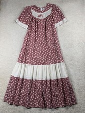 Vintage Liberty House Dress Womens Medium Hawaiian Floral Muumuu Maxi Lace Aloha