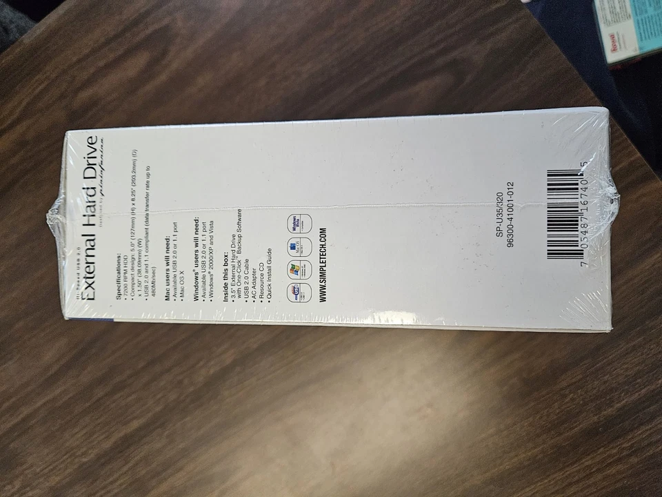 SimpleTech 320GB USB 2.0 3.5" External Hard Drive New Sealed - Image 2 of 4
