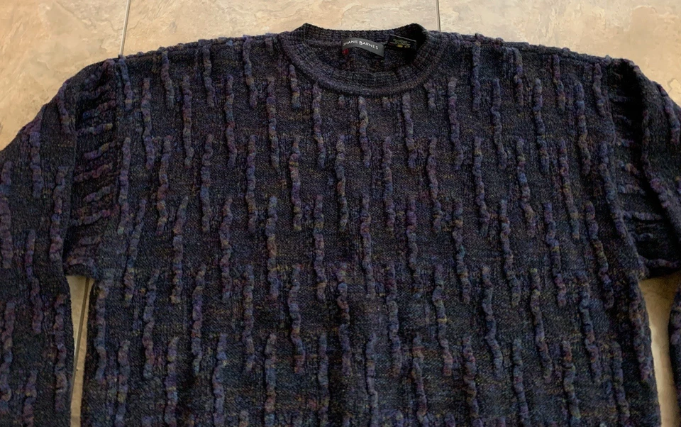 Suéter de Colección Jhane Barnes Para Hombres Grande 3D Texturizado Multicolor Cuello Redondo Pullover Foto 4 de 4