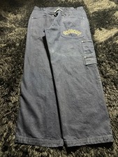 VTG God Body Embroidered Jnco Style Wide Leg Embroidered Hiphop Jeans 40x33 Y2K