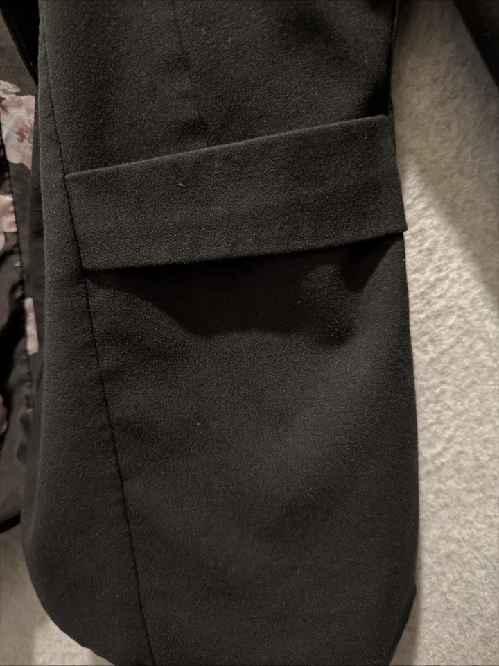 Blazer Candies Mujer Manga Larga Negro Talla Grande Forro Floral Carrera/Oficina Foto 4 de 4