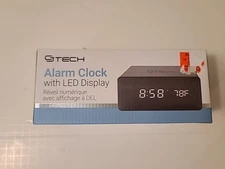 New Alarm Clock LED Display Voice Activated Temp Display Batteries