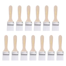 15pcs Paint Brushes 1.5" Flat Paint Brush Nylon Bristle Chip Wall Brush White