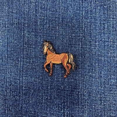Horse Applique Patch - Small Embroidered Animal Decor Gift Badge 1-5/8'' Iron On