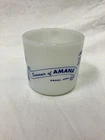 Vintage Advertising Milk Glass Coffee Mug Souvenir Amana Iowa Anchor Hocking