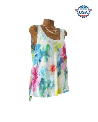 Uniquely gorgeous ''BISCOTTI  POLYGON'' by Jams World Tank Top Blouse XLARGE