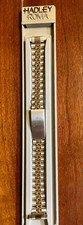 NEW HADLEY ROMA Ladies Watch Band NOS Silver/Gold Micron 10-14mm Lugs Deployant