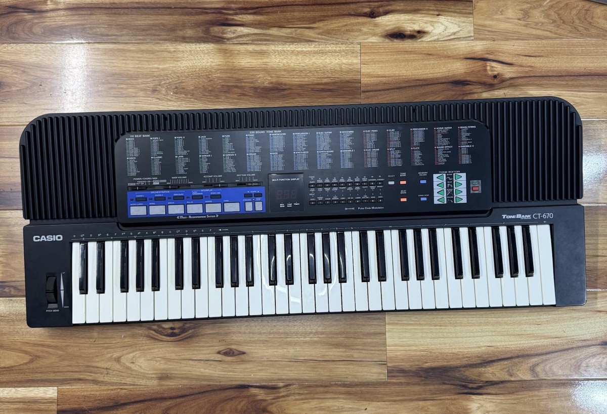 Casio CT-670 Tone Bank Keyboard Works No Power Cord | eBay