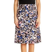 J CREW Women s Blue Purple Pink Hibiscus Floral A-Line Pencil Skirt Sz 10