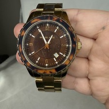 Michael Kors Gold Tone And Tortoise Shell Wat...