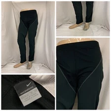 Nike Sphere Pro Sweatpants L Black Poly Stretch Straight Ankle Zips YGI S2-23