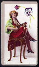AMERICAN TOBACCO (EARLY) - BEAUTIES, FLOWER INSET (GREEN) - PANSY