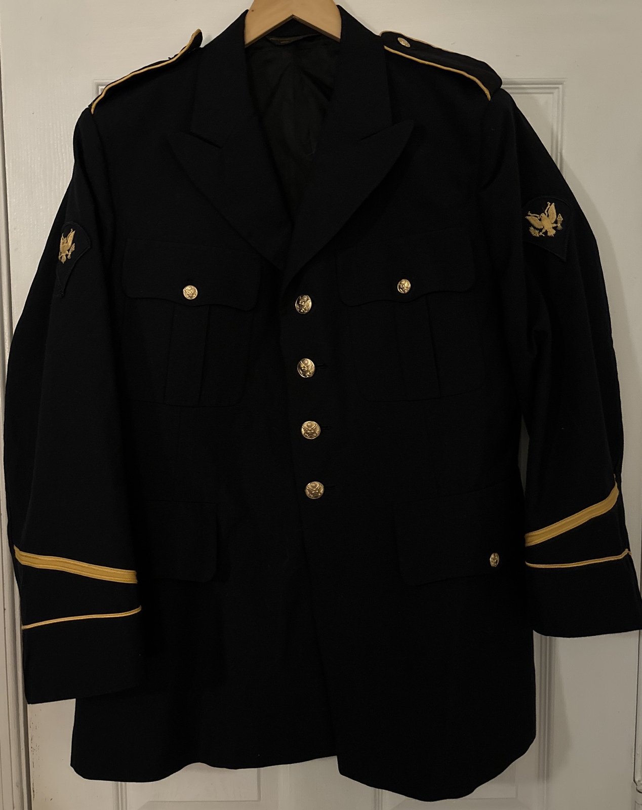 Army Male Dress Blue Coat Jacket 44 R Pre 2008 Specialist SPC 4 eBay