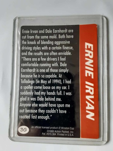 Ernie Irvan 24 kt 1995 Action Packed Preview Driving With Dale Earnhardt 3G - Picture 4 of 5