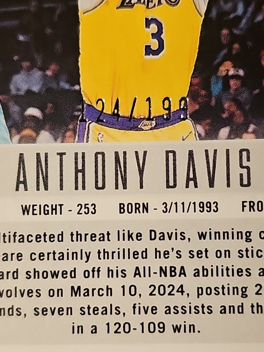 🔥 2023-24 Panini Prizm Deca Red Prizm #52 Anthony Davis /199 Los