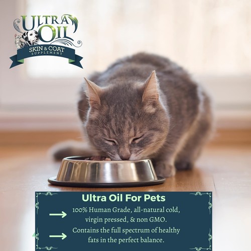 Ultra Oil Skin and Coat Supplement for Dogs and Cats with Hemp Seed Oil, Flax... - Picture 3 of 8