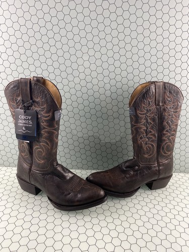 Cody James Xero gravedad Marrón Cuero Tirar Occidental Botas De Punta  Redonda para Hombre 11 D | eBay