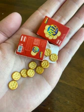 2 Boxes with 10 Loose Dollhouse Miniature Handmade Buttery Cracker Crackers