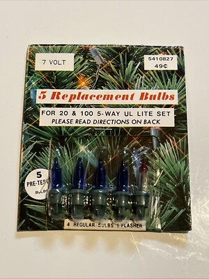 Replacement Bulbs Christmas 3.5 Volts Blue Flashers Fuses 35 & 50 Lite Set