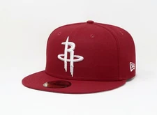New Era 59Fifty Men Women Cap NBA Team Houston Rockets Dark Red Fitted Hat
