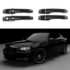 Fit 11-20 Dodge Journey 11-23 Chrysler 300 Gloss Black Door Handle Covers W/ SMK