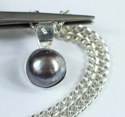 Zertifiziert Natürlich Tahitische Schwarz Süd See Perle 9.60 Karat Rund Gemstone - Bild 1 von 4