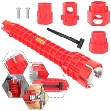 Aulpq Faucet and Sink Installer Tool（14 in 1） Multifunction sink wrench sink ...