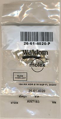 Waldom / Molex 2-Position Connector / Headers 26-61-4020-P packs of 10 (gold)