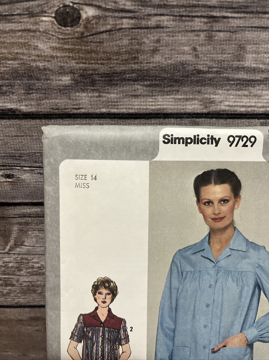 SMOCKING4冊 Vintage 1970s Simplicity 9729 Collared Smock Top Sewing