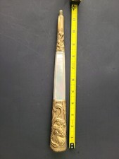 Antique Vintage Parasol Umbrella "Gold"  Mother of Pearl Handle