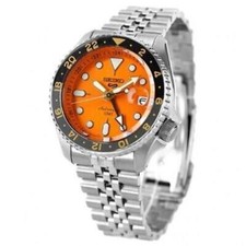 Seiko SSK005 5 Sports Men's Silver Tone 42.5mm Stainless Steel Orange Watch 2