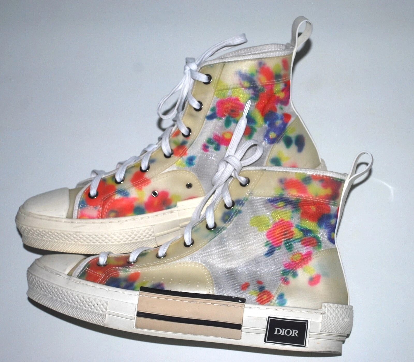 Baskets hautes en toile technique Dior pour hommes B23. Taille 43 US 10