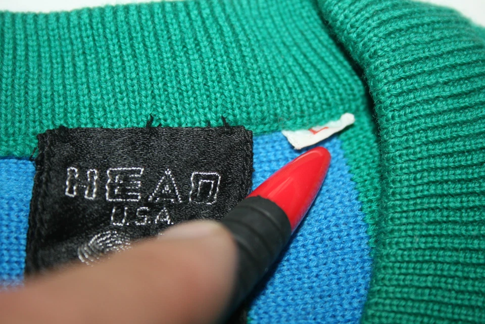 Tyrolia Head USA Vtg Retro Neon Wool Blend Ski Sweater Pullover Womes S Youth L - Image 3 of 4