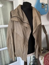 Asos Muubaa Marondera Taupe Grey Soft Leather Slouch Jacket Size 8 10 Worn Once!