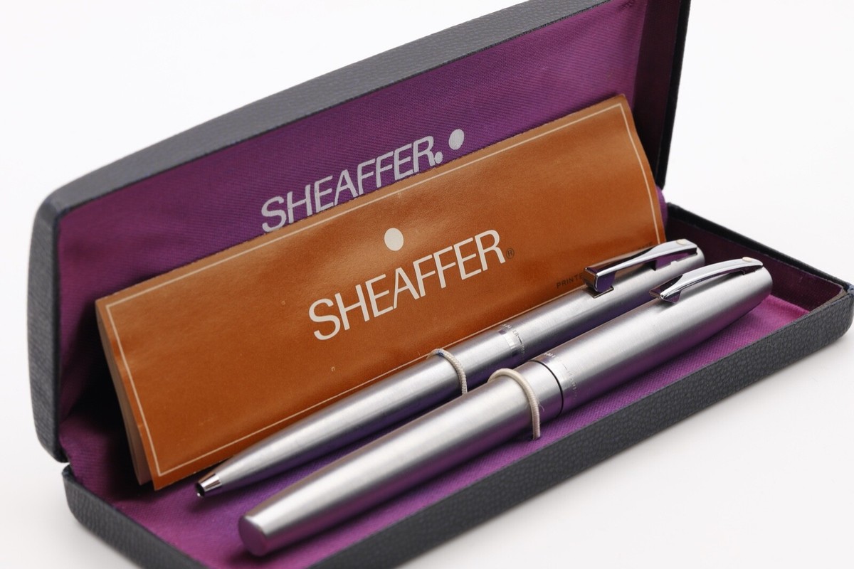 Vintage SHEAFFER Triumph 444 (Fine) Brushed Chrome Fountain & Ball