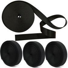 4 Roll  44 Yards  1 Inch Wide Black Nylon Heavy Duty Webbing Strap A 