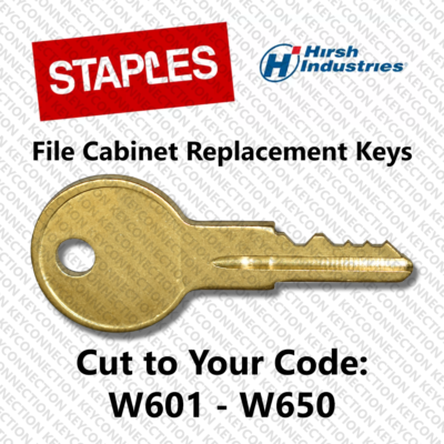 Hirsh Desk and Staples File Cabinet Replacement Key Cut to Your
